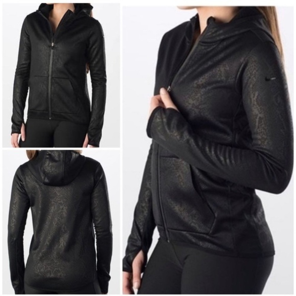 Nike Vixen Snake Print Embossed Therma-Fit Full Zip With Hoodie Jacket Womens XL